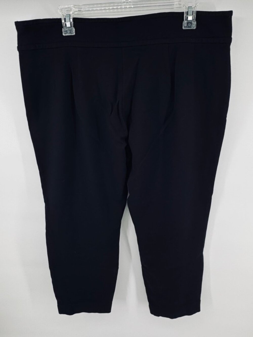 Eileen Fisher Ankle Pants 1X Black Stretch Pull On Side Zip Cropped 26” Inseam